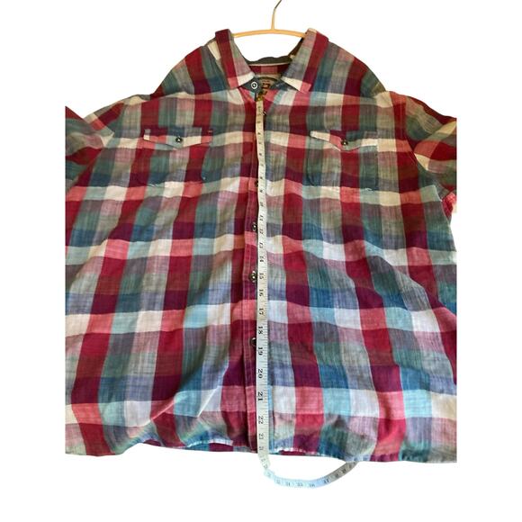 Men’s 100% cotton short sleeved button-down casual plaid shirt. Size XXL - Picture 3 of 5